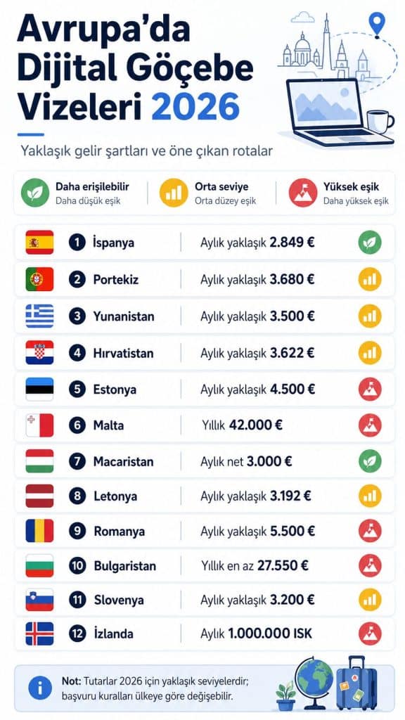 Avrupa’da dijital göçebe vizesi veren ülkeler: Türkler için en avantajlı rotalar