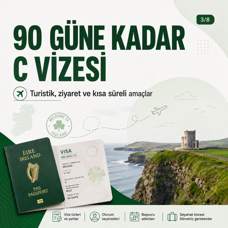 90 GÜNE KADAR: C VİZESİ