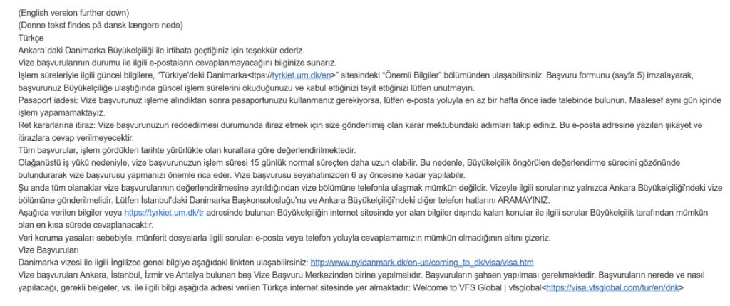 Danimarka Schengen vizesi skandalı: Otomatik vize yanıt e-postasını hukuken inceledik, hukuksuzluk bulduk! 2 kalip Danimarka Schengen vizesi skandalı: Otomatik vize yanıt e-postasını hukuken inceledik, hukuksuzluk bulduk!