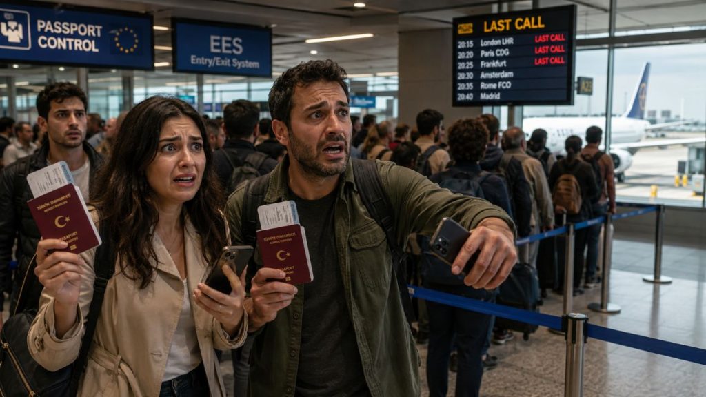 Atina’da EES kuyruğu uçağı kaçırtı: Halbuki basit bir çözümü var 1 EES kuyruğu Atina'da uçak kaçırttı