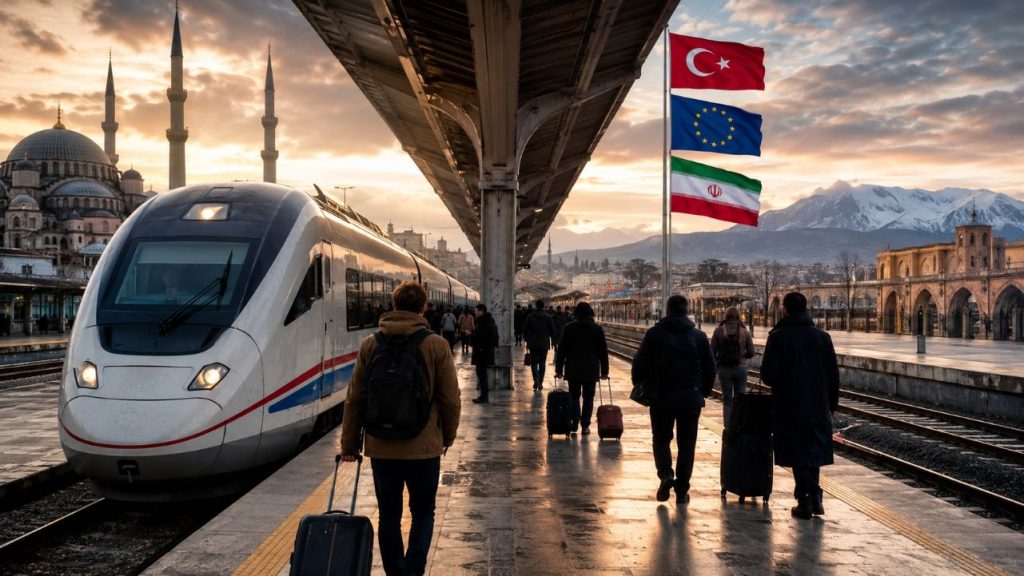 Türkiye'den yurt dışına tren seferleri: Halkalı’dan yurt dışına hareket eden gece treni ve valizleriyle uluslararası yolculuğa hazırlanan yolcular