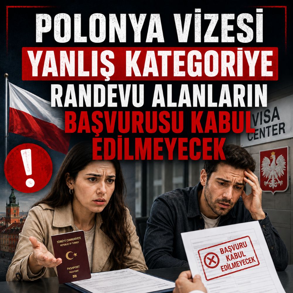 Polonya vizesi için yanlış randevu kategorisine başvuru kabul edilmeyecek 2 Polonya vizesinde yanlış randevuya kapıdan dönüş