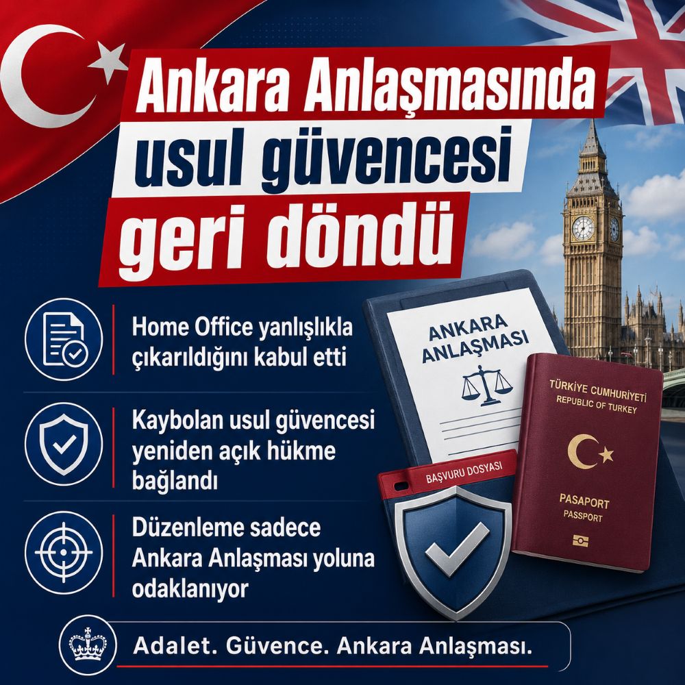 Ankara Anlaşması dosyalarında itiraz düzeltmesi: İngiltere’nin 9 Temmuz göç paketi 2 İngiltere, Ankara Anlaşması statüsü sahiplerinin ECAA Settlement retlerinde idari inceleme hakkını geri getirdi. Bu düzenleme yeni Ankara Anlaşması başvurusu açmıyor.