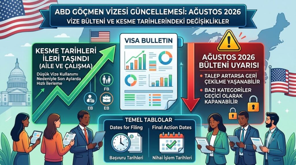 ABD göçmen vizesi tarihlerini hızlandırdı: Sonbaharda geri çekilme riski var 1 ABD Dışişleri Bakanlığı, bazı ülkelerde göçmen vizesi kullanımının düşmesi üzerine aile ve çalışma temelli kategorilerdeki kesme tarihlerini son aylarda ileri taşıdı.