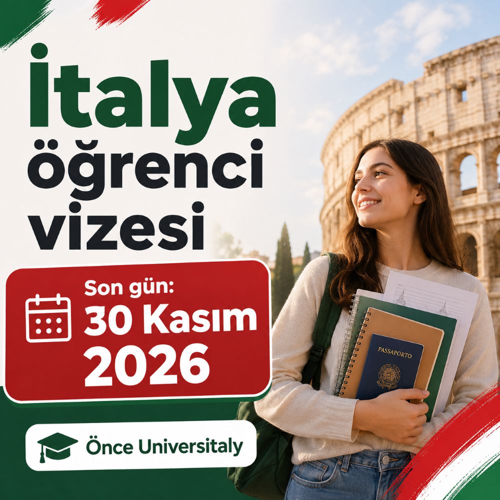 İtalya eğitim vizesi için 2026/2027 son tarihi: Üniversite başvuruları 30 Kasım’a kadar 2 İtalya vize başvurusu için hazırlanın