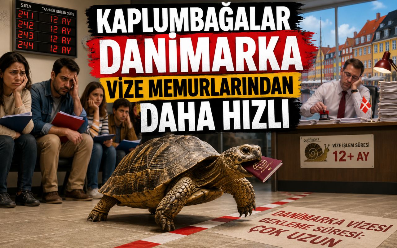 Kaplumbağalar Danimarka Schengen vizesi memurlarından daha hızlı