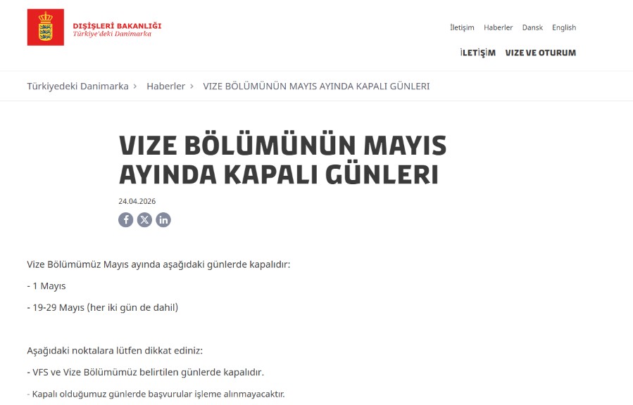 Danimarka neyi inceliyor?.. 22 Mayıs dediler ama 19-29 Mayıs arası VFS vize başvurusu almamıştı! 3 Danimarka neyi inceliyor?