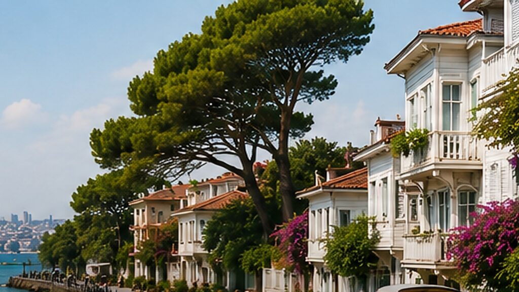 Büyükada en un día entre casas históricas de madera, pinos y la costa del mar de Mármara