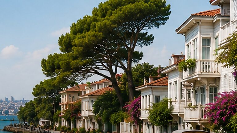 Büyükada en un día entre casas históricas de madera, pinos y la costa del mar de Mármara