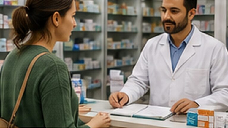 Cantidad de medicamentos para Turquía en una consulta de farmacia durante un viaje