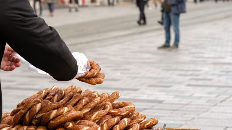 Vendedor de simit en una calle de Estambul
