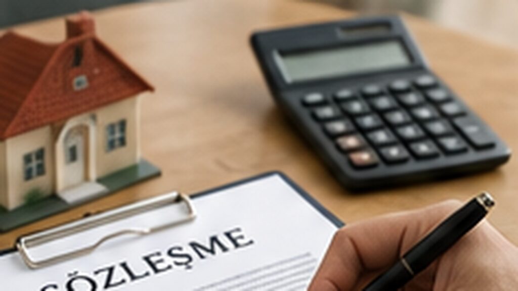 Contratos en Turquía: una persona firma un contrato de vivienda junto a unas llaves