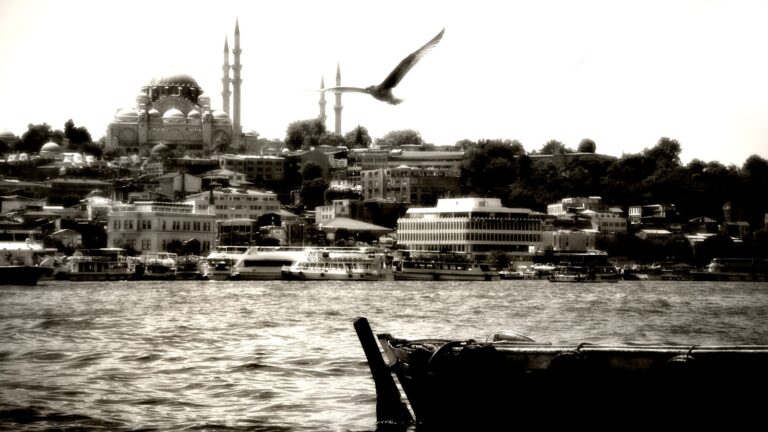 Sultanahmet visto desde el Bósforo para una guía sobre dónde alojarse en Estambul
