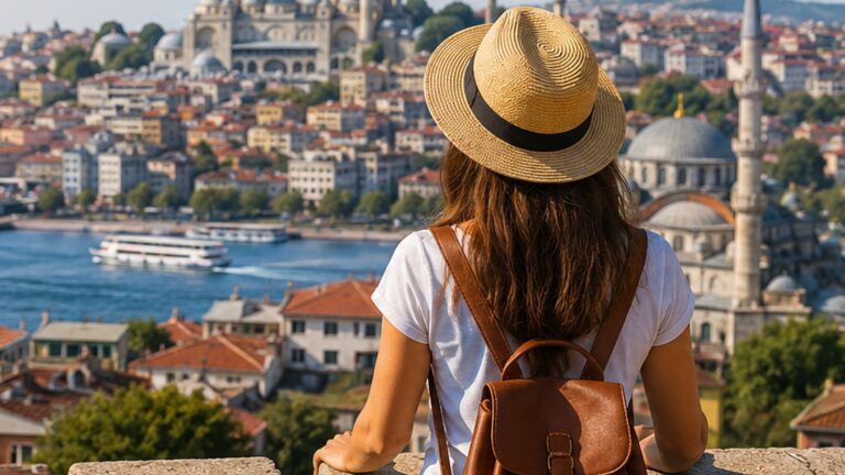 Viajera en Estambul durante una visita al Gran Bazar de Estambul