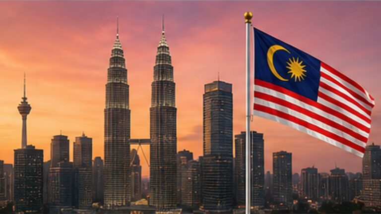 Malezya MyVISA fotoğraf doğrulama için Kuala Lumpur ve Malezya bayrağıyla vize başvuru bağlamı