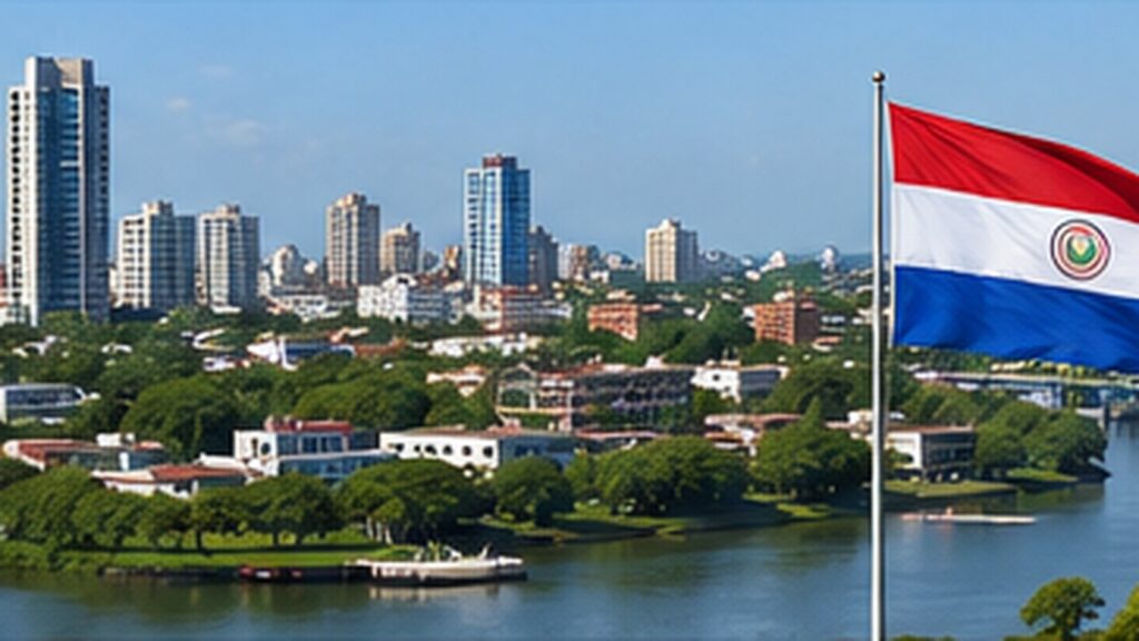Paraguay oturum başvuruları yüzde 62 arttı: Peki ama neden? 1 Paraguay oturum başvuruları artışını temsil eden Asunción şehir manzarası ve Paraguay bayrağı
