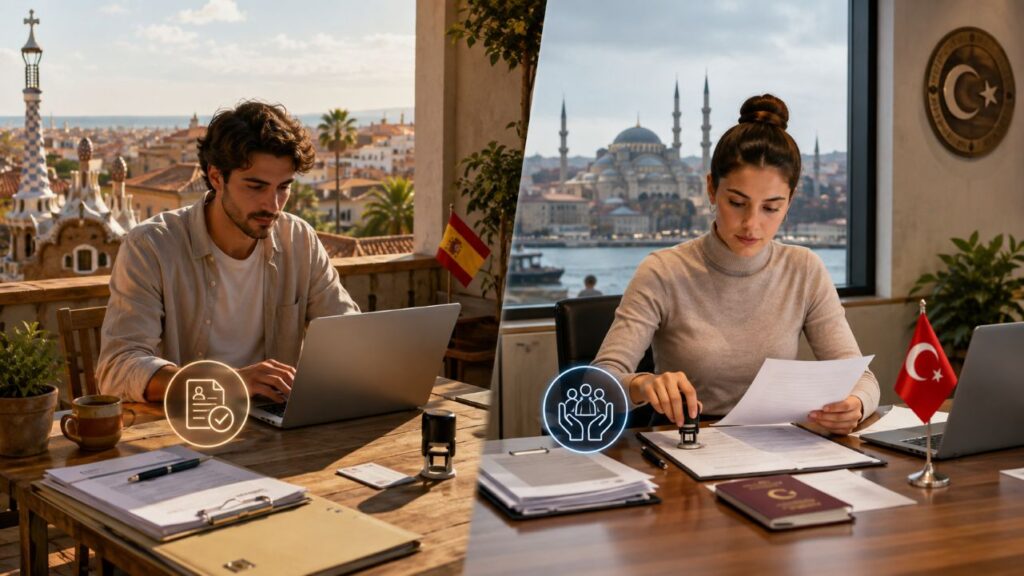 İspanya dijital göçebe vizesinde RETA zorunluluğu başvuru yoluna göre değişiyor 1 İspanya dijital göçebe vizesi ve RETA sorunsalı