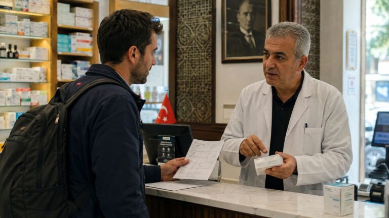 Insulina y jeringuillas para viajar a Turquía en una consulta previa en farmacia