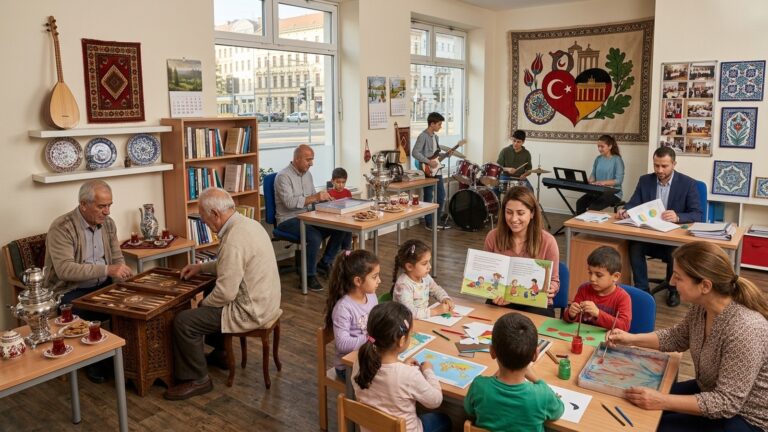 Türk dernekleri Almanya kültür merkezinde çocuklar ve yetişkinler