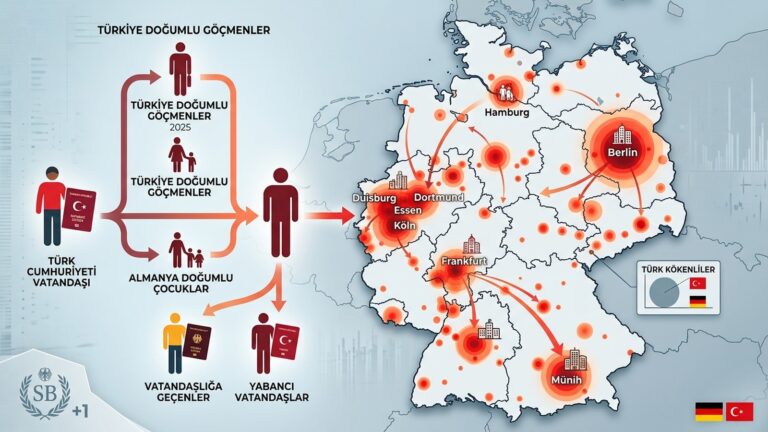 Almanya’daki Türk nüfusu ve yerleşim bölgelerini anlatan infografik