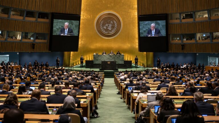 BM Genel Kurulu konuşmaları sırasında New York’taki Genel Kurul salonu