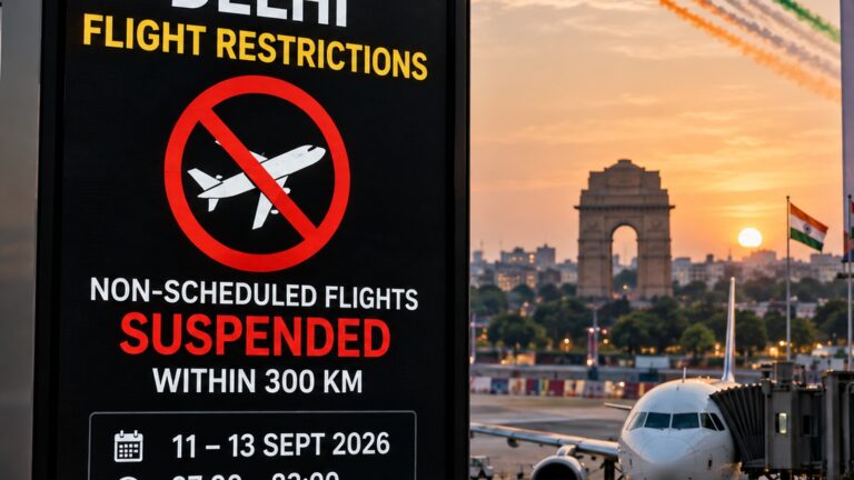 Delhi uçuş kısıtlaması kapsamında Delhi Havalimanı ve uçuş yasağı panosu