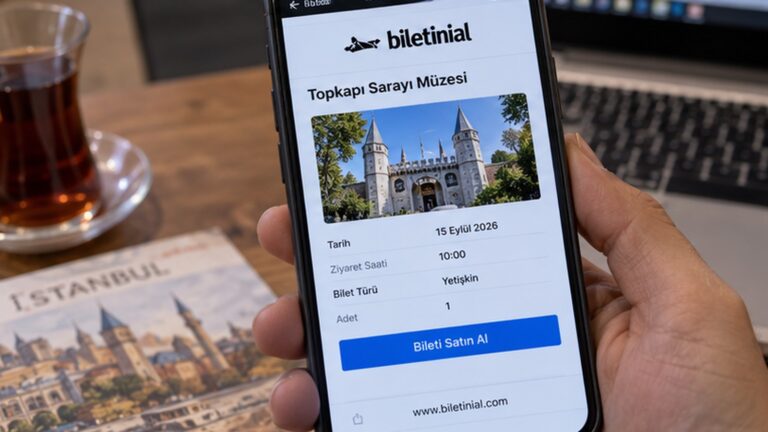Entradas online para museos de Turquía: visitante consultando billetes de museo desde su móvil