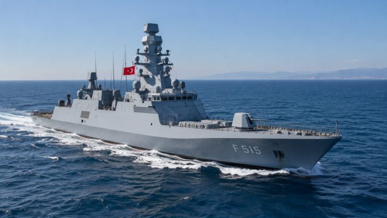 İstanbul sınıfı fırkateyn açık denizde seyir halinde, ABD Donanmasının değerlendirmesini temsil eden görsel