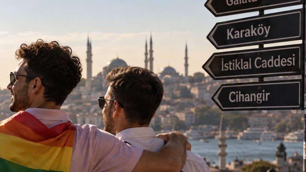 operaciones contra organizaciones y locales LGTBI en Turquía: visitantes con bandera arcoíris en estambul