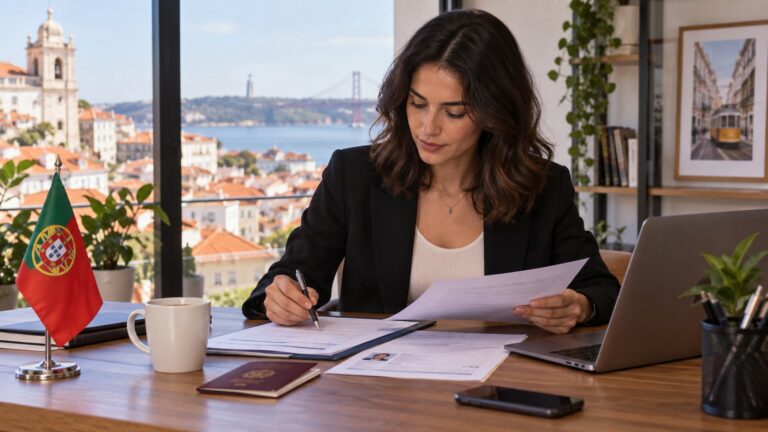 Portekiz D1 çalışma vizesi için iş sözleşmesi ve başvuru belgelerini hazırlayan kişi