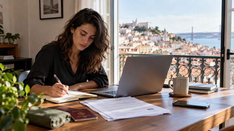 Portekiz E3 vizesi için geçici bağımsız çalışma projesinin belgelerini hazırlayan kişi