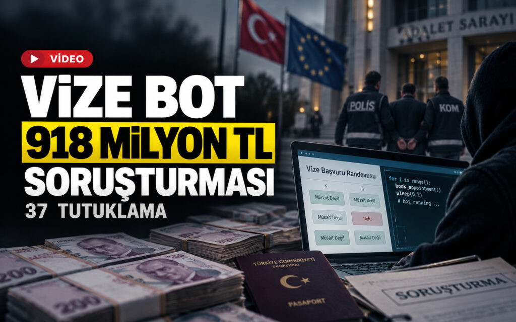 Vize randevusu bot soruşturması 918 milyon TL video kapağı