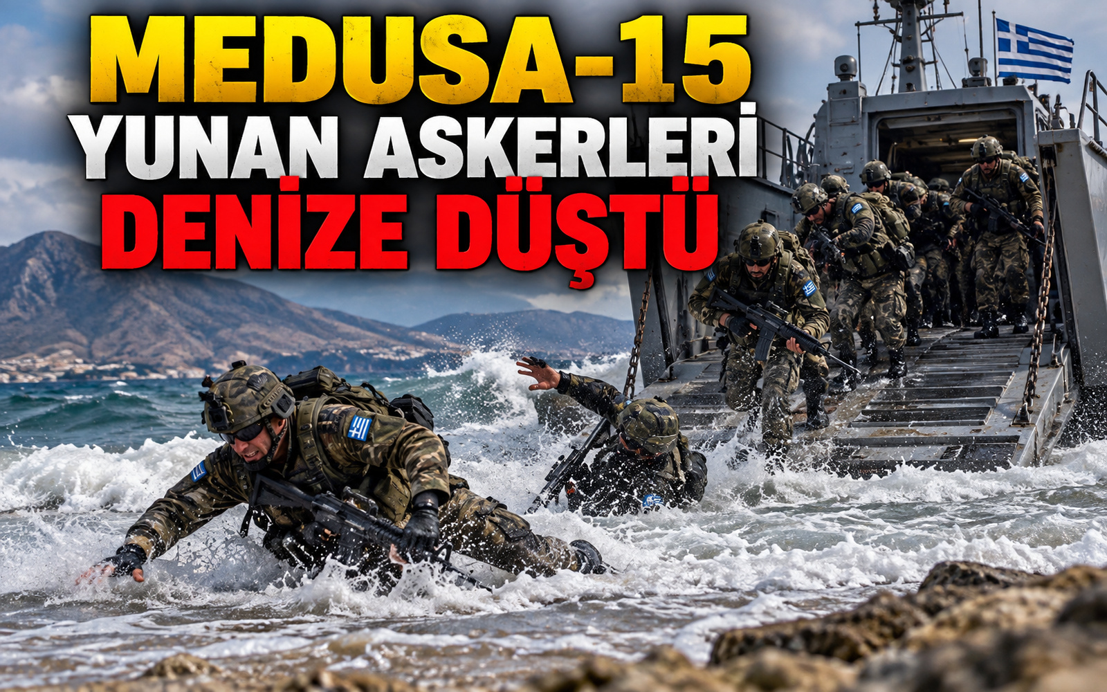 Yunan askerleri yine denize döküldü