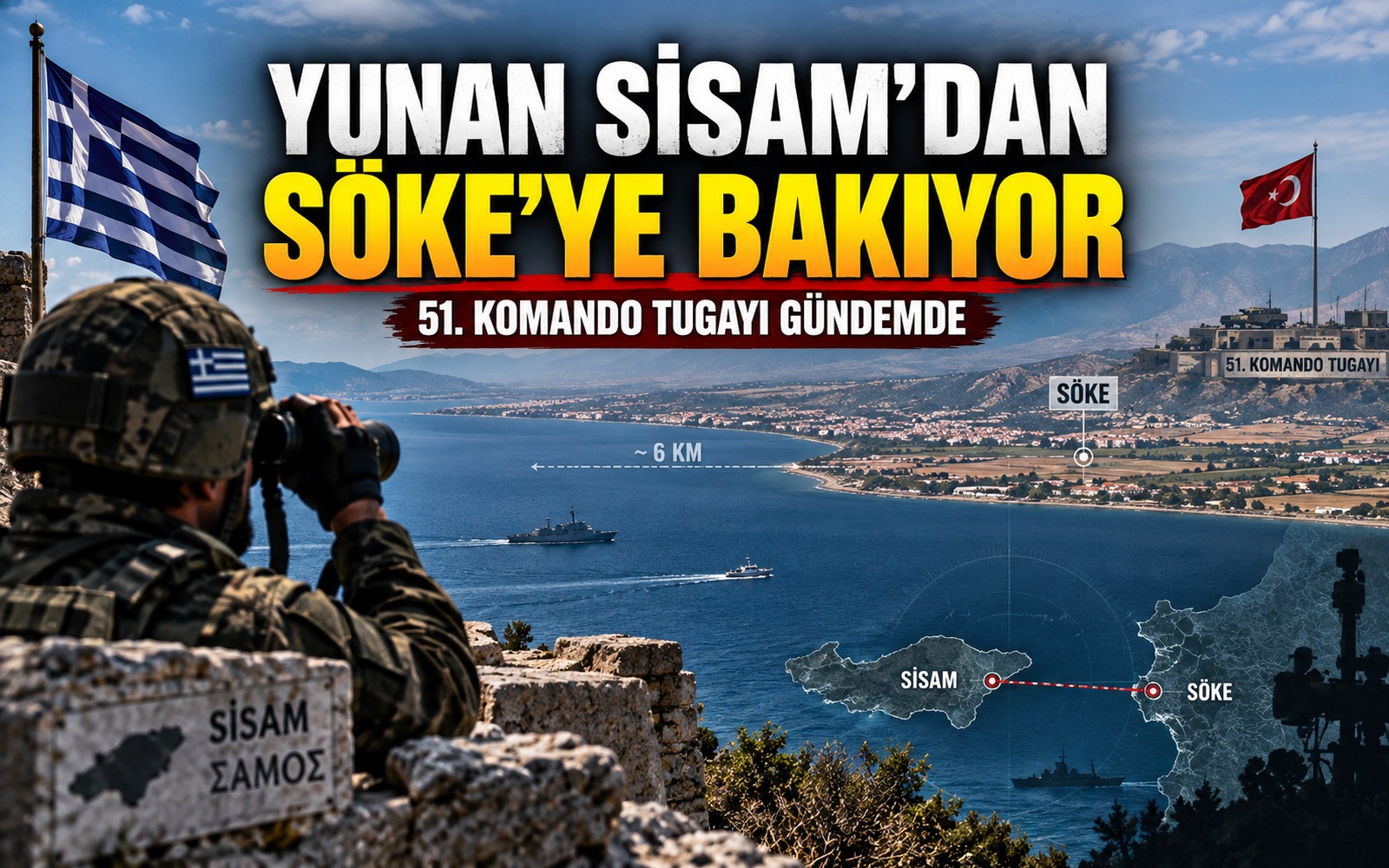 Yunan Sisam’dan Söke’ye bakıyor