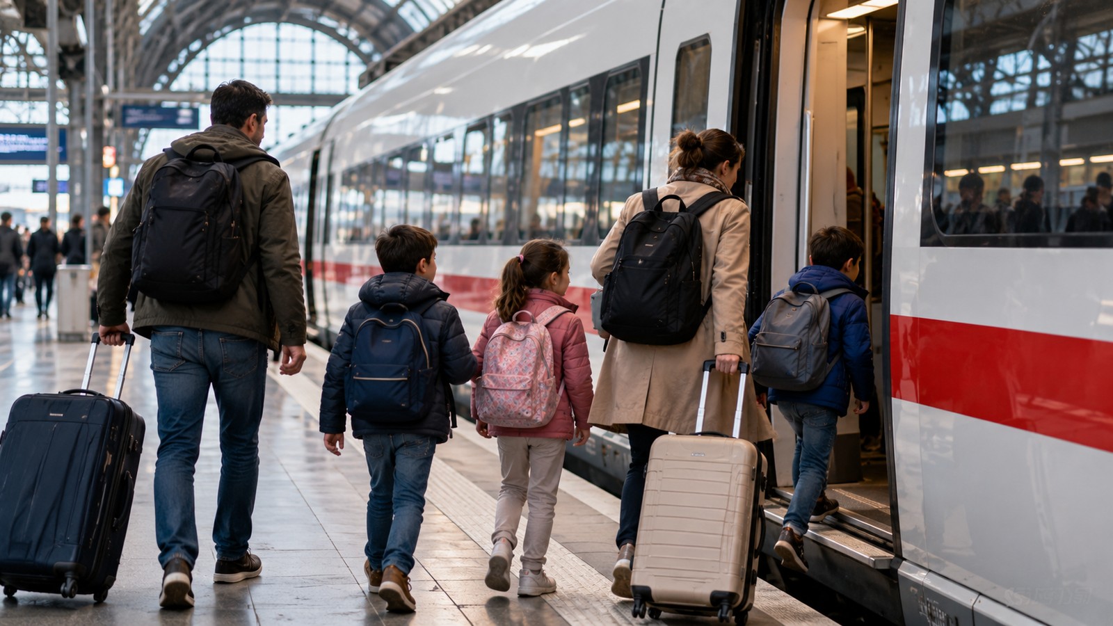 Almanya aile tren bileti uygulaması kalıcı oldu: 5 kişi gidiş dönüş toplam 99,99 avro 1 Aile tren bileti için ICE trenine binen çocuklu yolcular