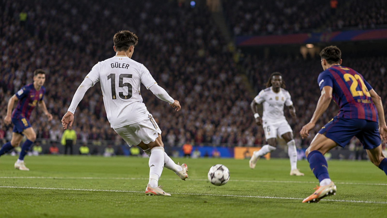 İspanyol yazar Arda Güler’i Mesut Özil’e benzetti: 14 yıl önceki El Clásico’yu hatırlattı 1 Arda Güler Barcelona maçında arkadan, 15 numaralı formasıyla