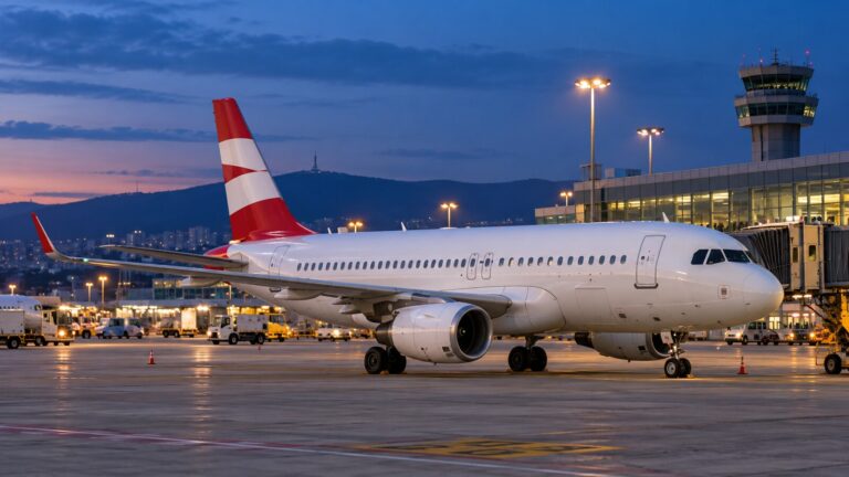 Austrian Airlines bomba tehdidi sonrası Sofya’ya yönlendirilen Tel Aviv–Viyana OS82 uçuşunu temsil eden özgün görsel