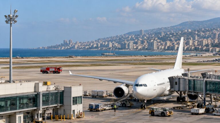 Beyrut Havalimanı güvenlik raporu ICAO 2026 için kıyı havalimanı ve geniş gövdeli uçak temsili