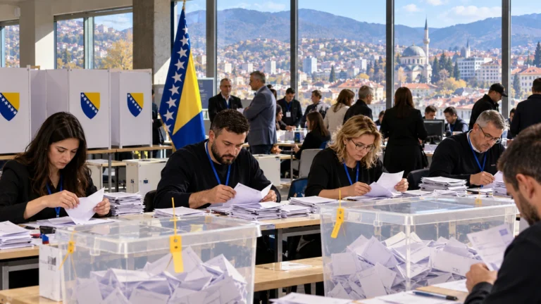 Bosna-Hersek seçim sonuçları için oy sayımı