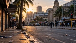 Güney Afrika’da 50 kişinin saldırdığı yabancı öldü: 5 kişi sorgulandı 2 Durban’da cinayet sonrası Güney Afrika polisinin kent merkezindeki çalışmaları