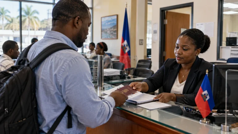 Haiti pasaport ücretleri için konsolosluk gişesinde pasaport işlemi