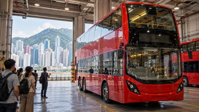 Hong Kong turizm projeleri kapsamında ziyarete açılması planlanan otobüs deposunu temsil eden özgün görsel