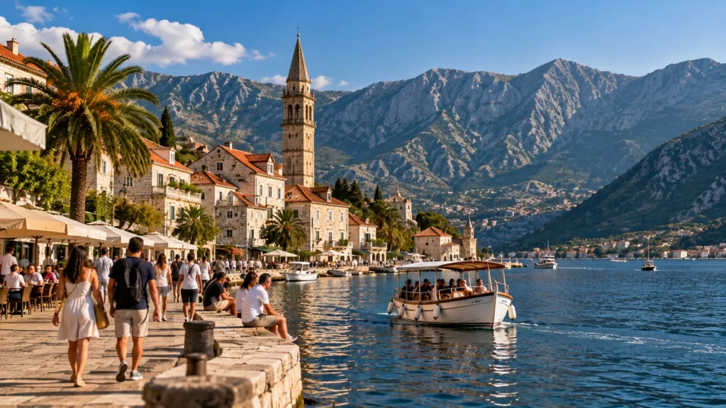 Karadağ turizmi, Adriyatik kıyısında liman ve ziyaretçiler
