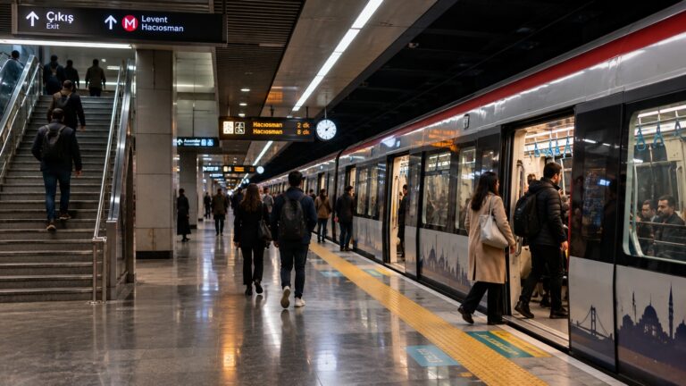 metro nocturno en Estambul