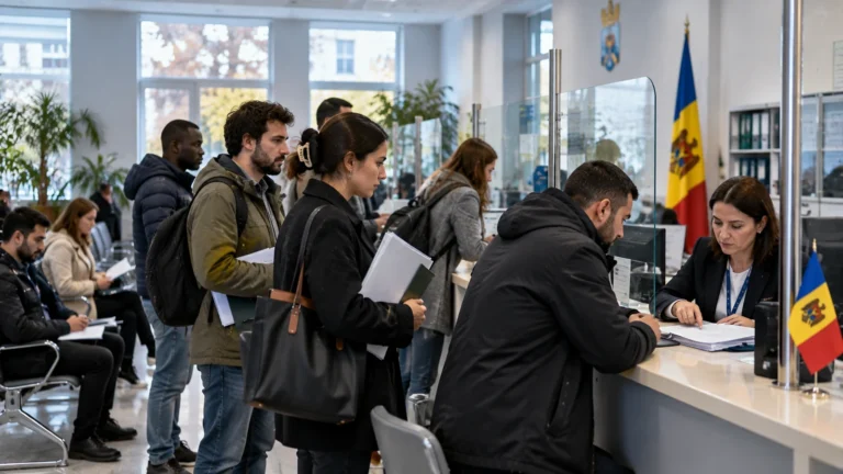 Moldova oturum işlemleri için göç idaresi hizmet noktasında başvuru