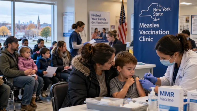 New York kızamık acil durumu aşı kliniği