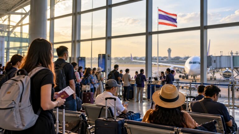 Tayland 15 günlük vize muafiyeti teklifinin gündeme geldiği havalimanında yolcu bekleme alanı