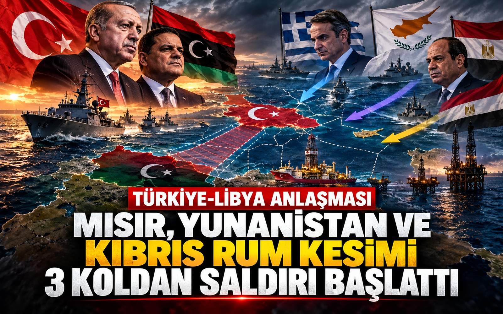 Mısır, Yunanistan ve Kıbrıs Rum Kesimi 3 koldan saldırı başlattı