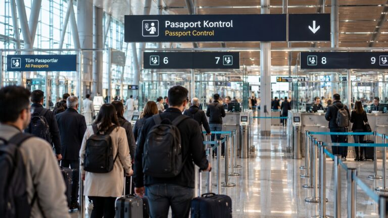 Türk devletleri havalimanlarında özel şerit önerisi kapsamında uluslararası havalimanında pasaport kontrol noktası