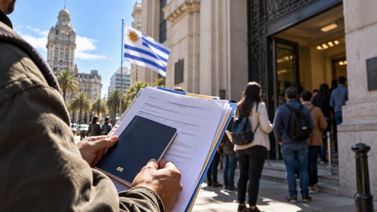 Uruguay kalıcı oturum işlemlerine ilişkin belgelerle Montevideo’da bekleyen yabancılar